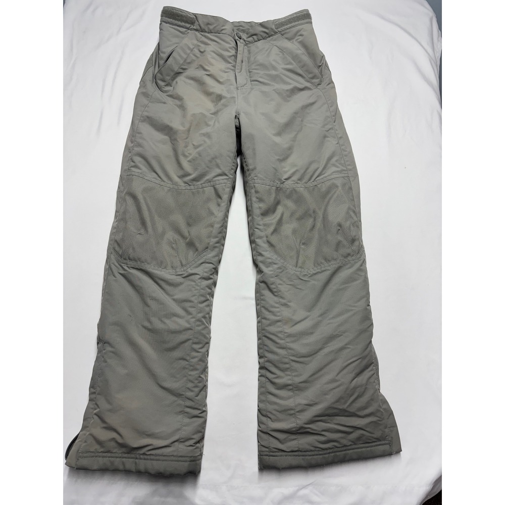 LL Bean Kids Gray Insulated Snow Pants Size 12 Reinforced Knee Ski Trousers